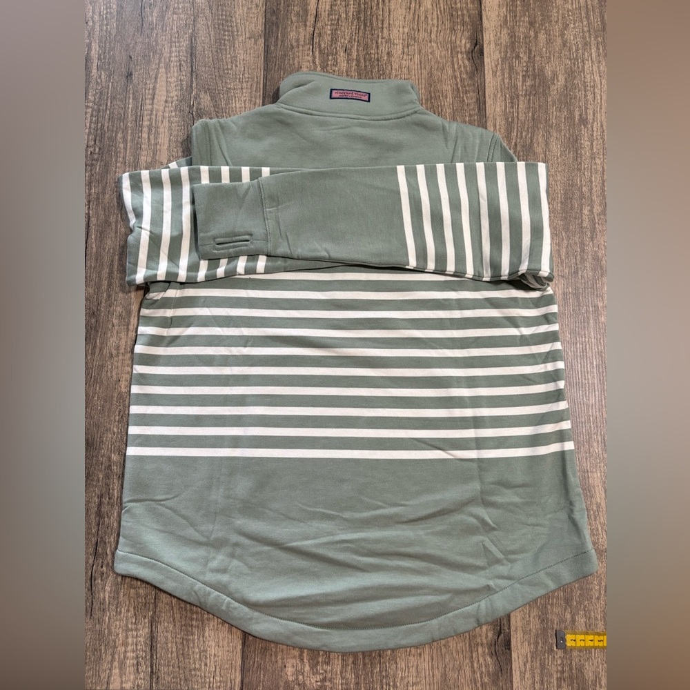 Vineyard Vines Sage Olive Quarter-Zip | shep shirt | size S - Picture 4 of 5